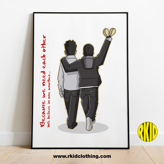 Oasis Live 25 "Because We Need Each Other " Print By Artist Matt Grainger